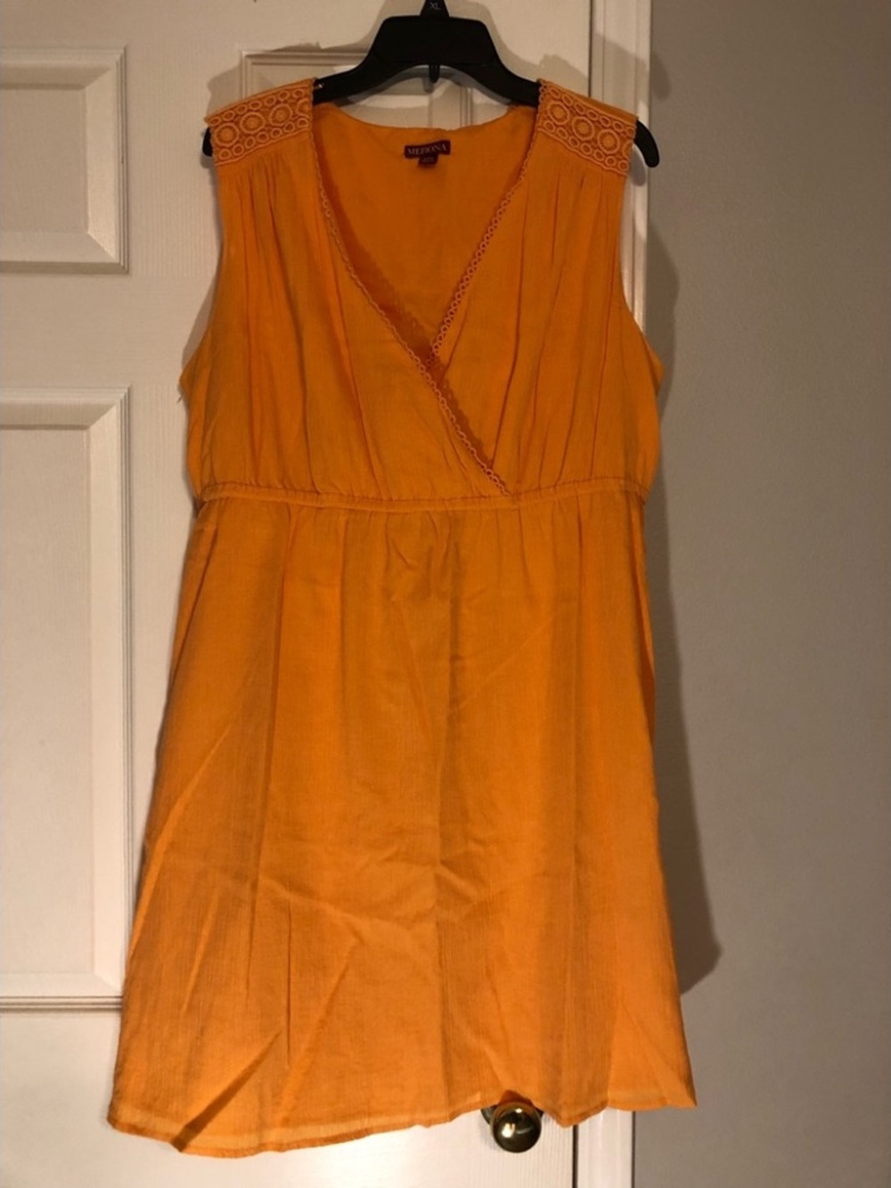 Casual Women's Orange Sleeveless Wrap-Front Top